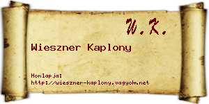 Wieszner Kaplony névjegykártya